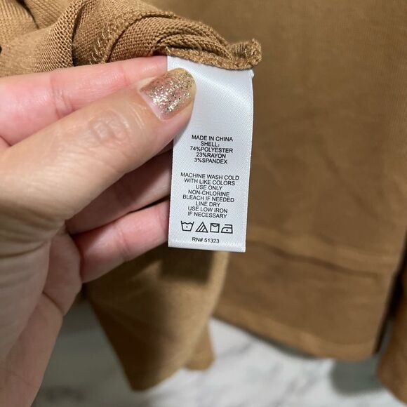 1.state Women's Long Sleeve Tie Back Cozy Knit Top in WILD OAK - Picture 4 of 9